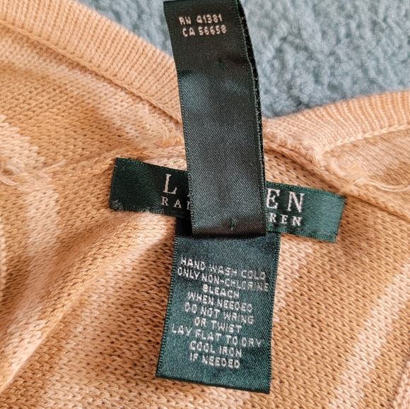 Lauren RL Open Front Oversized Cotton-Linen Blend Cardigan Poncho Wrap - Picture 11 of 11